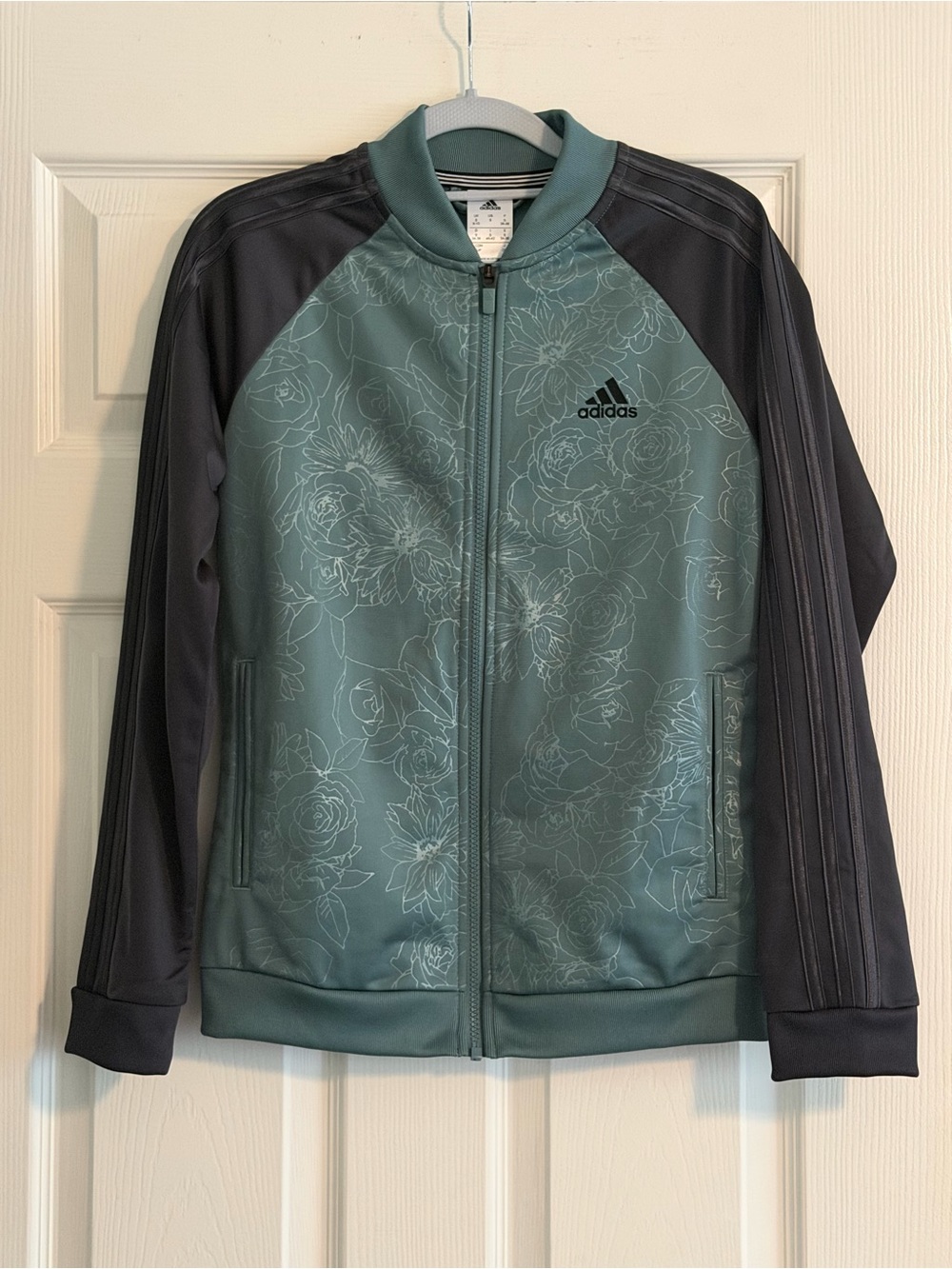 adidas Women’s Embossed Floral Zip-Front Track Jacket